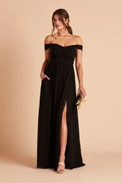 Grace Convertible Dress - Black -Wedding Dress Store BIRDY GREY GRACE CONVERTIBLE SLIT BRIDESMAID DRESS BLACK 08
