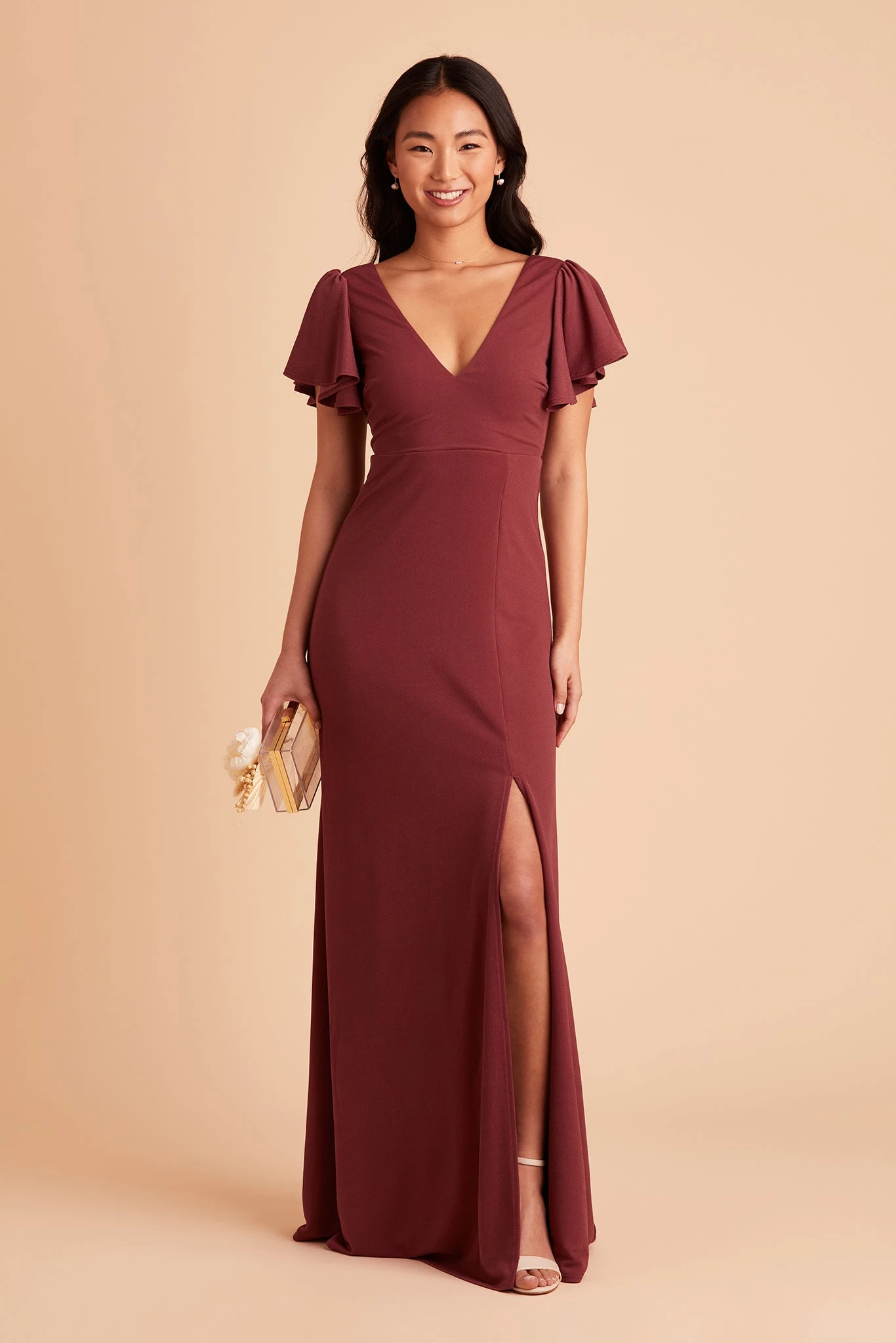 Hannah Crepe Dress - Rosewood 6 Hannah Crepe Dress - Rosewood - Image 4