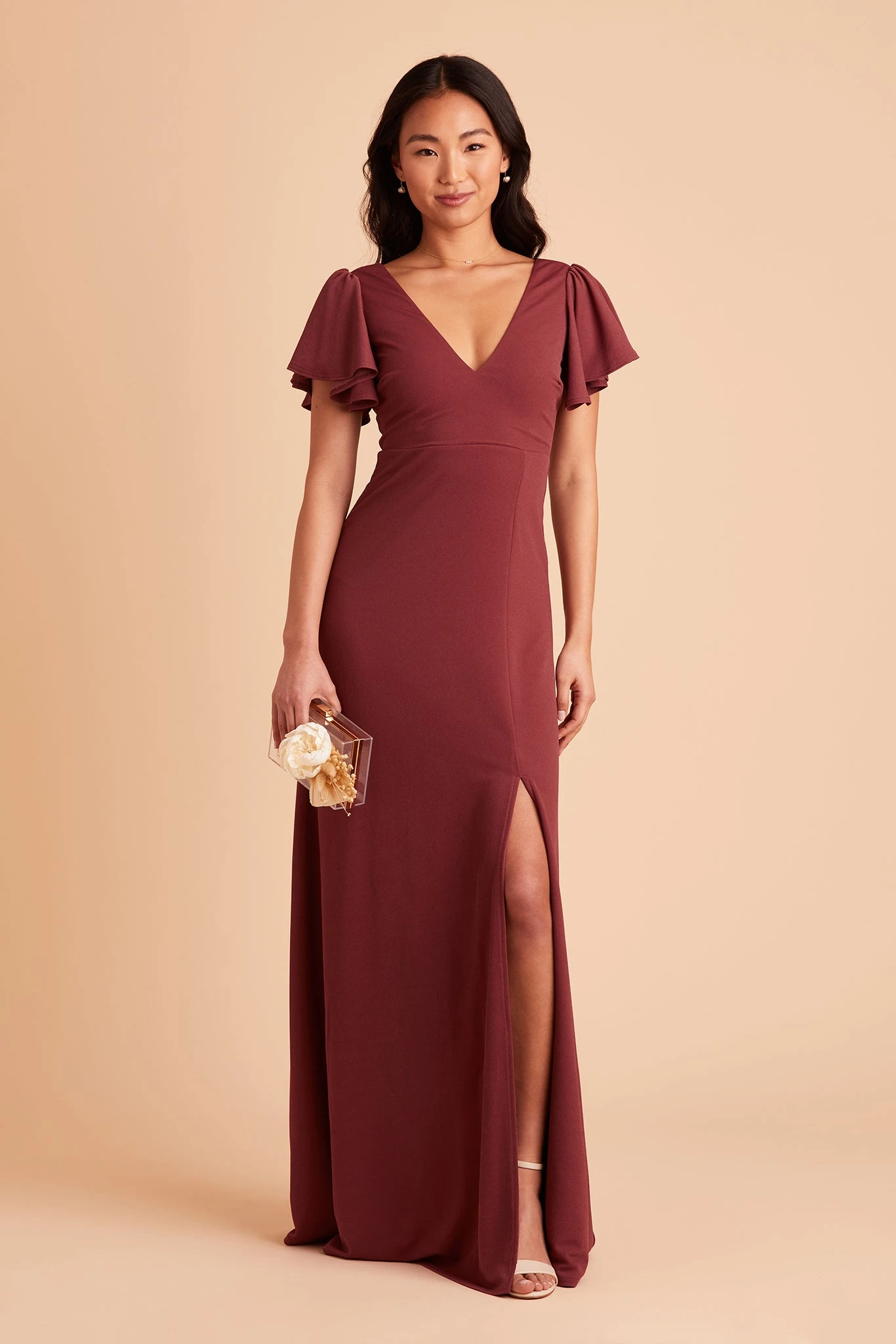 Hannah Crepe Dress - Rosewood 7 Hannah Crepe Dress - Rosewood - Image 5
