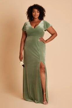 Hannah Velvet Dress - Dark Sage 23 Hannah Velvet Dress - Dark Sage -Wedding Dress Store BIRDY GREY HANNAH PLUS SIZE VELVET BRIDESMAID DRESS DARK SAGE 01 30cb9630 1edb 484c 993f c12193a9f2a9