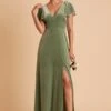 Hannah Velvet Dress - Dark Sage 2 Hannah Velvet Dress - Dark Sage -Wedding Dress Store BIRDY GREY HANNAH VELVET BRIDESMAID DRESS DARK SAGE 04