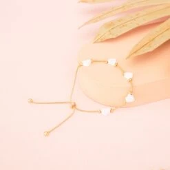 Heart Bracelet - White -Wedding Dress Store BIRDY GREY HEART BRACELET WHITE 02