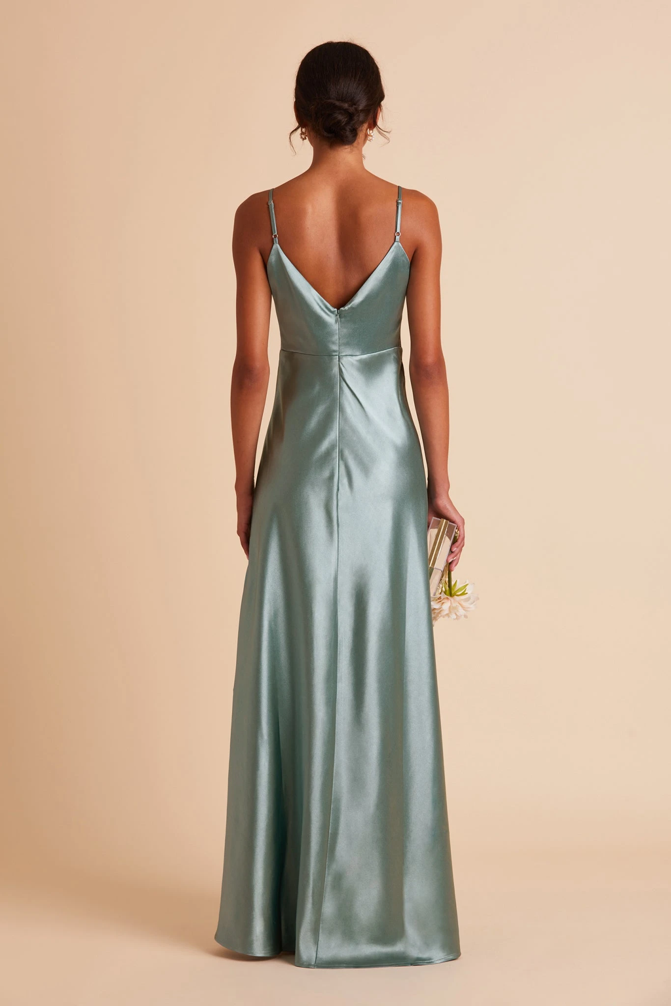 Jay Shiny Satin Dress - Sea Glass 11 Jay Shiny Satin Dress - Sea Glass - Image 9