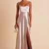 Jay Shiny Satin Dress - Taupe 1 Jay Shiny Satin Dress - Taupe -Wedding Dress Store BIRDY GREY JAY BRIDESMAID DRESS TAUPE 03