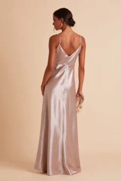 Jay Shiny Satin Dress - Taupe -Wedding Dress Store BIRDY GREY JAY BRIDESMAID DRESS TAUPE 06