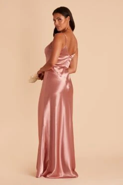 Jay Shiny Satin Dress - Desert Rose -Wedding Dress Store BIRDY GREY JAY SATIN BRIDESMAID DRESS DESERT ROSE 05