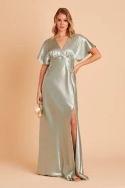 Jesse Shiny Satin Dress - Sage 15 Jesse Shiny Satin Dress - Sage -Wedding Dress Store BIRDY GREY JESSE BRIDESMAID DRESS SAGE 02