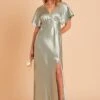 Jesse Shiny Satin Dress - Sage 2 Jesse Shiny Satin Dress - Sage -Wedding Dress Store BIRDY GREY JESSE BRIDESMAID DRESS SAGE 03