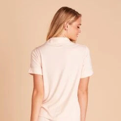 Jonny Pajama Set - Pale Blush 16 Jonny Pajama Set - Pale Blush -Wedding Dress Store BIRDY GREY JONNY BRIDESMAID PIPED PJ SET TMS LIVE PREVIEW PALE BLUSH 05