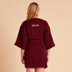 Karen Robe - Cabernet 15 Karen Robe - Cabernet -Wedding Dress Store BIRDY GREY KAREN BRIDESMAID KIMONO ROBE CABERNET 07 PERSONALIZATION 01
