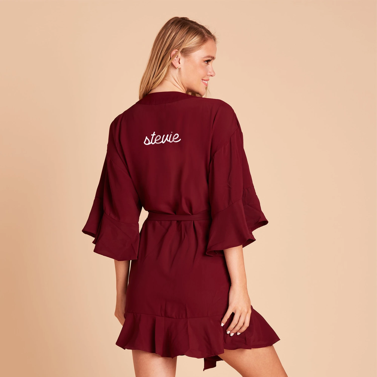 Kenny Ruffle Robe - Cabernet 5 Kenny Ruffle Robe - Cabernet - Image 3