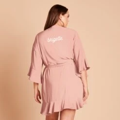 Kenny Ruffle Robe - Dusty Rose -Wedding Dress Store BIRDY GREY KENNY BRIDESMAID RUFFLE ROBE DUSTYROSE 05 PERSONALIZATION 01