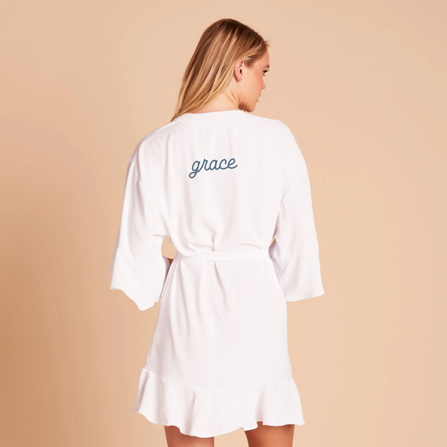 Kenny Ruffle Robe - White 4 Kenny Ruffle Robe - White - Image 2