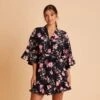 Kenny Floral Ruffle Robe - Midnight Pink Floral -Wedding Dress Store BIRDY GREY KENNY FLORAL RUFFLE ROBE MIDNIGHT PINK 02