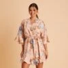 Kenny Floral Ruffle Robe - Peach Floral -Wedding Dress Store BIRDY GREY KENNY FLORAL RUFFLE ROBE PEACH 02