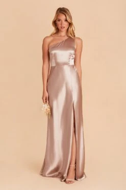Kira Shiny Satin Dress - Taupe -Wedding Dress Store BIRDY GREY KIRA SATIN BRIDESMAID DRESS TAUPE 06