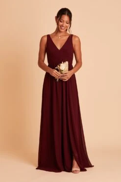 Laurie Empire Dress - Cabernet 25 Laurie Empire Dress - Cabernet -Wedding Dress Store BIRDY GREY LAURIE MATERNITY BRIDESMAID DRESS CABERNET 01