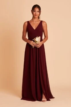 Laurie Empire Dress - Cabernet 24 Laurie Empire Dress - Cabernet -Wedding Dress Store BIRDY GREY LAURIE MATERNITY BRIDESMAID DRESS CABERNET 02