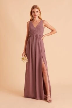 Laurie Empire Dress - Dark Mauve -Wedding Dress Store BIRDY GREY LAURIE MATERNITY BRIDESMAID DRESS DARK MAUVE 02 1