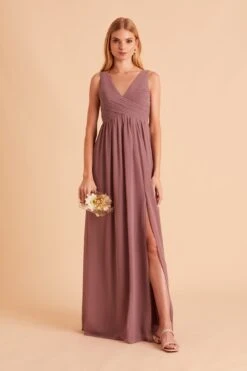 Laurie Empire Dress - Dark Mauve -Wedding Dress Store BIRDY GREY LAURIE MATERNITY BRIDESMAID DRESS DARK MAUVE 03 1