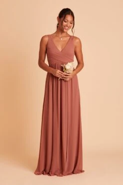 Laurie Empire Dress - Desert Rose -Wedding Dress Store BIRDY GREY LAURIE MATERNITY BRIDESMAID DRESS DESERT ROSE 01