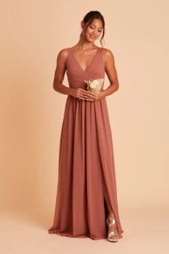 Laurie Empire Dress - Desert Rose -Wedding Dress Store BIRDY GREY LAURIE MATERNITY BRIDESMAID DRESS DESERT ROSE 02