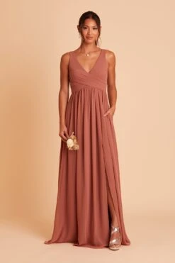 Laurie Empire Dress - Desert Rose -Wedding Dress Store BIRDY GREY LAURIE MATERNITY BRIDESMAID DRESS DESERT ROSE 03