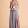 Laurie Empire Dress - Dusty Blue 2 Laurie Empire Dress - Dusty Blue -Wedding Dress Store BIRDY GREY LAURIE MATERNITY BRIDESMAID DRESS DUSTY BLUE 02