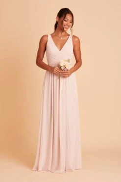 Laurie Empire Dress - Pale Blush -Wedding Dress Store BIRDY GREY LAURIE MATERNITY BRIDESMAID DRESS PALE BLUSH 02