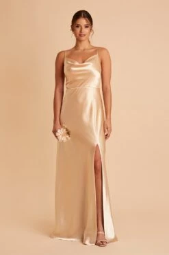 Lisa Long Shiny Satin Dress - Gold -Wedding Dress Store BIRDY GREY LISA BRIDESMAID DRESS GOLD 02 3f275975 20fe 409c a434 64c8630baaff