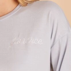 Crew Neck Sweatshirt - Dusty Blue -Wedding Dress Store BIRDY GREY LOUNGEWEAR CREWNECK DUSTY BLUE 06