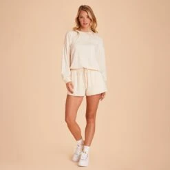 Crew Neck Sweatshirt - Vanilla Cream -Wedding Dress Store BIRDY GREY LOUNGEWEAR CREWNECK VANILLA CREAM 02