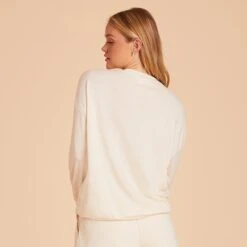 Crew Neck Sweatshirt - Vanilla Cream -Wedding Dress Store BIRDY GREY LOUNGEWEAR CREWNECK VANILLA CREAM 03