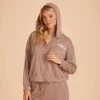 Zip Up Hoodie - Cocoa 1 Zip Up Hoodie - Cocoa -Wedding Dress Store BIRDY GREY LOUNGEWEAR HOODIE COCOA 06