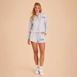 Zip Up Hoodie - Dusty Blue -Wedding Dress Store BIRDY GREY LOUNGEWEAR HOODIE DUSTY BLUE 01