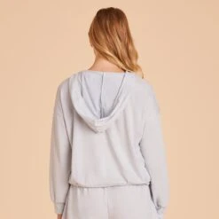 Zip Up Hoodie - Dusty Blue -Wedding Dress Store BIRDY GREY LOUNGEWEAR HOODIE DUSTY BLUE 03