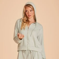 Wedding Dress Store -Wedding Dress Store BIRDY GREY LOUNGEWEAR HOODIE SAGE 05