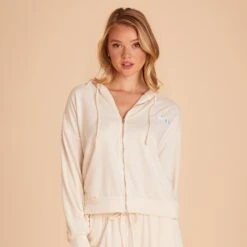 Wedding Dress Store 15 Zip Up Hoodie - Vanilla Cream