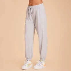 Wedding Dress Store -Wedding Dress Store BIRDY GREY LOUNGEWEAR SWEAT PANTS DUSTY BLUE 03