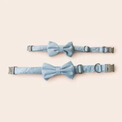 Sadie Dog Bow Tie Collar - Sheen Light Blue -Wedding Dress Store BIRDY GREY MUGGSY DOG BOW TIE COLLAR DUSTY BLUE 03