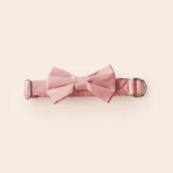 Sadie Dog Bow Tie Collar - Sheen Light Pink