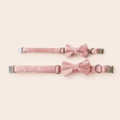 Sadie Dog Bow Tie Collar - Sheen Light Pink -Wedding Dress Store BIRDY GREY MUGGSY DOG BOW TIE COLLAR DUSTY ROSE 03