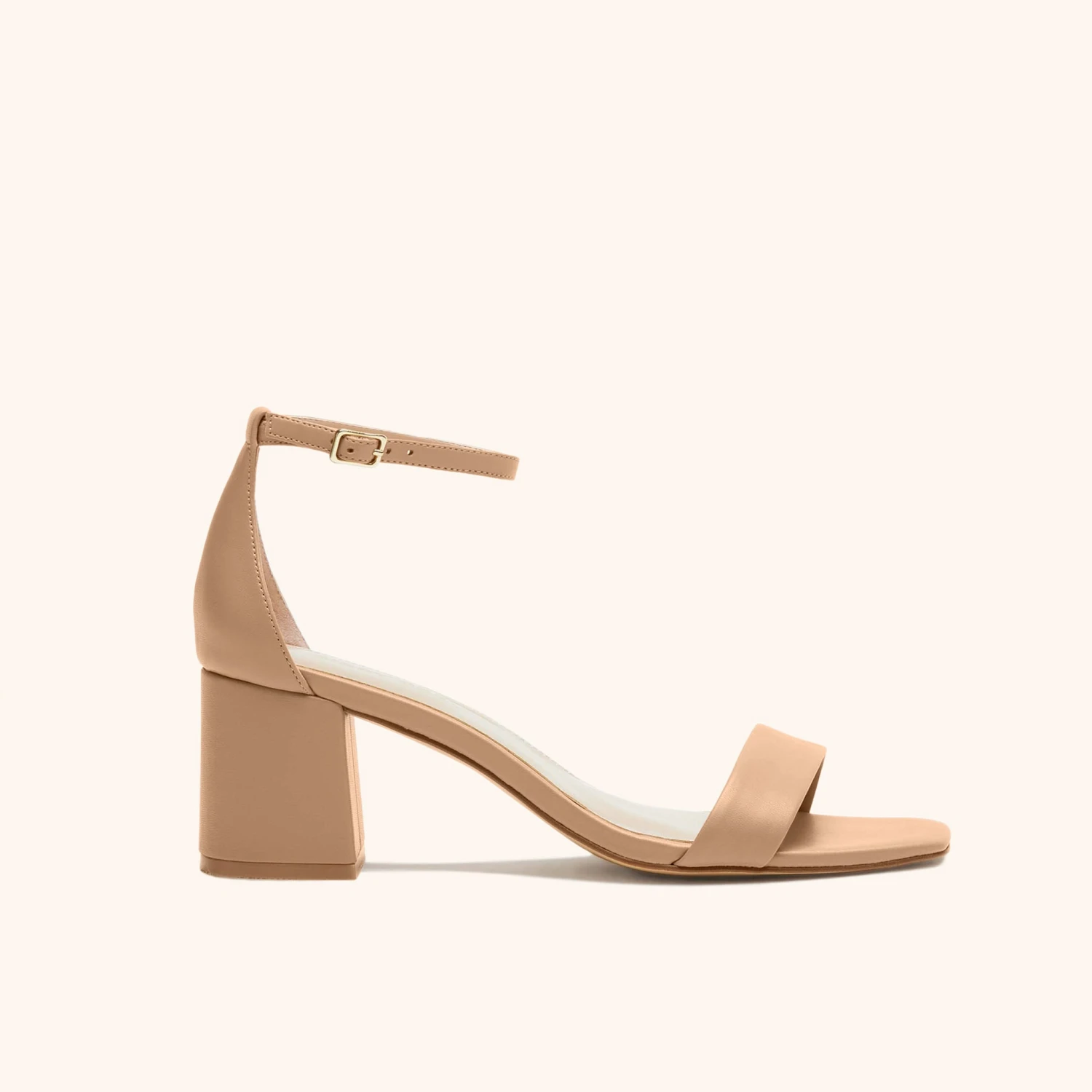 Natalie Chunky Heel - Nude Latte