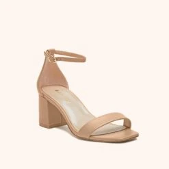 Natalie Chunky Heel - Nude Latte -Wedding Dress Store BIRDY GREY NATALIE LOW CHUNKY BRIDESMAID SHOES NUDE LATTE 02