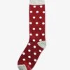 Polka Dot Groomsmen Socks By No Cold Feet - Burgundy -Wedding Dress Store BIRDY GREY NO COLD FEET SOCKS BURGANDY WHITE POLKADOTS 01