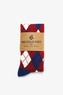 Argyle Groomsmen Socks By No Cold Feet - Burgundy -Wedding Dress Store BIRDY GREY NO COLD FEET SOCKS BURG NAVY ARG 02
