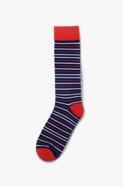 Striped Groomsmen Socks By No Cold Feet - Red