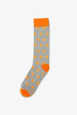Polka Dot Groomsmen Socks By No Cold Feet - Orange
