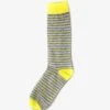 Striped Groomsmen Socks By No Cold Feet - Yellow -Wedding Dress Store BIRDY GREY NO COLD FEET SOCKS YELLOW WHITE STRIPED 01