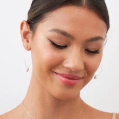 Oceanside Pearl Hoops -Wedding Dress Store BIRDY GREY OCEANSID L HOOPS GOLD CROPPED RT 01